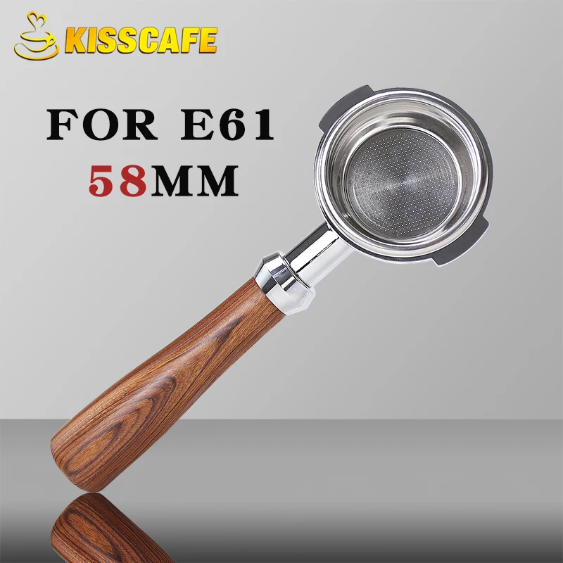 58MM Coffee Bottomless Portafilter Naked For E61 EXPOBAR Two Ears With Filter Basket Espresso Machine Accessories Barista Tools