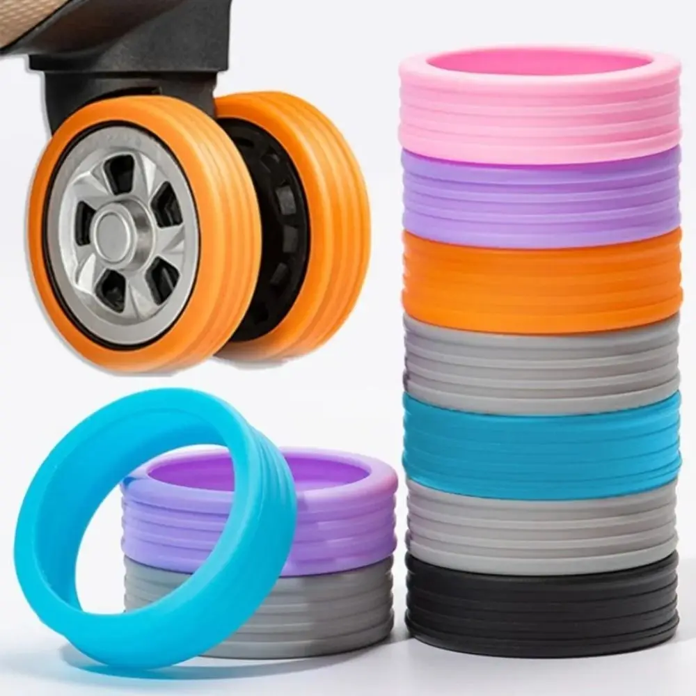 4/8 Stück Gepäckräder-Schutz mit leisem Klang, universelle Silikon-Kofferräder, Schutzabdeckung, reduziert Radabnutzung, 6 Farben Image