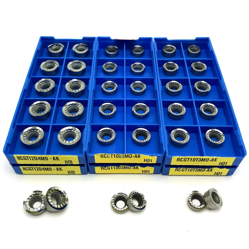 Plaquettes de fraisage RCGT1003 RCGT10T3 RCGT1204 AK H01, outils de tournage aluminium, outils de coupe, outils indexables, outils de tournage CNC pour le bois