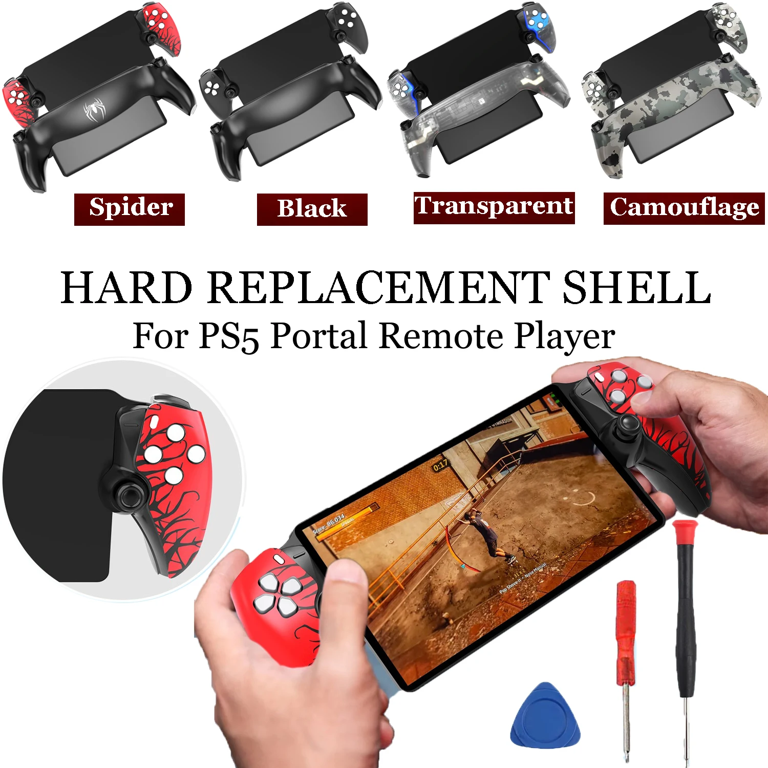 Neue Spider-Frontplatte für Playstation Portal Shell Cover, Ersatz, tragbares Zubehör, vordere hintere Platten für PS Portal-Fernbedienung Image