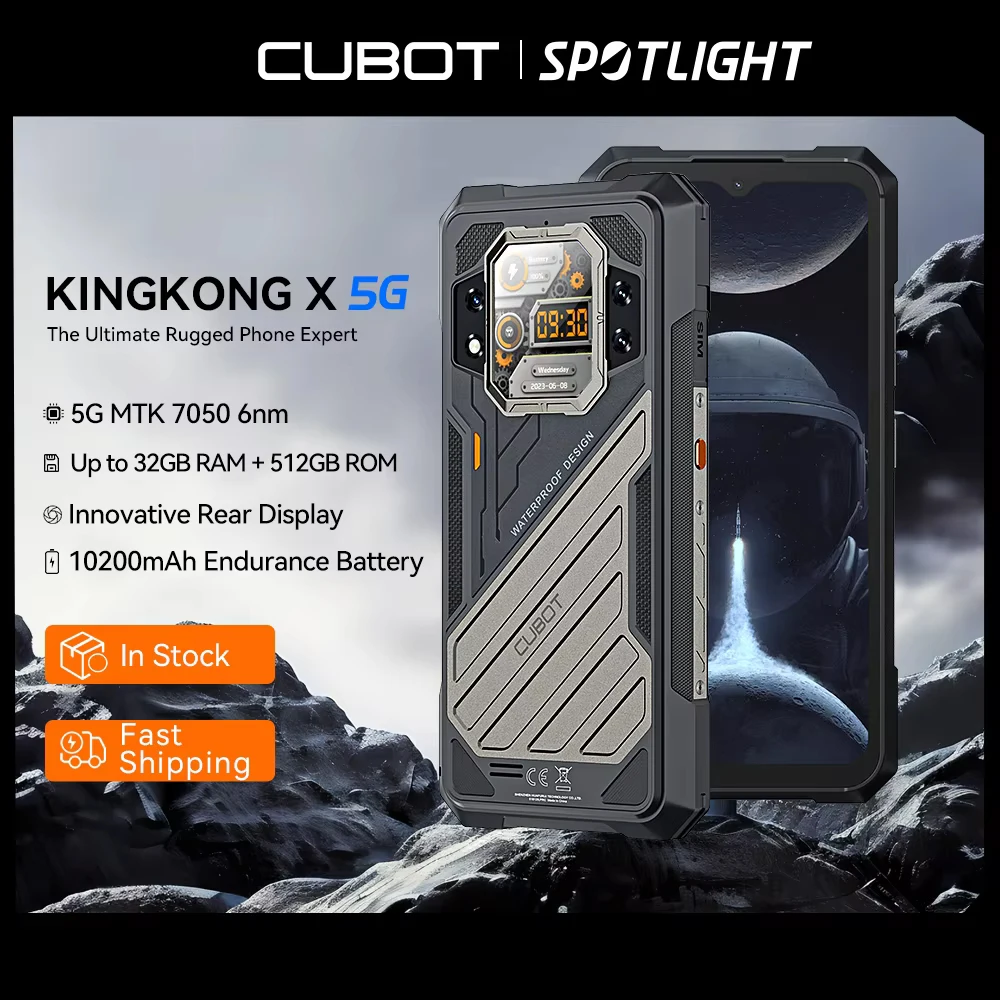 CUBOT KINGKONG X, Smartphone 5G, 32GB RAM (16GB + 16GB erweitert), 256/512GB ROM, 10200 mAh Akku, 6,583 Zoll 120 Hz 2,4K Bildschirm,100MP Kamera, NFC, handy android (Versand aus europäischem Lager, Image