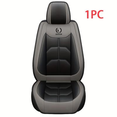 TEMU 1pc Premium Leather Car Seat Cover For Front Seat - Universal Fit For Most Cars, Sedans, Suvs, , Trucks - Hand Washable, Sponge Filled, Woven Surface - High-quality Auto Seat Protection Image
