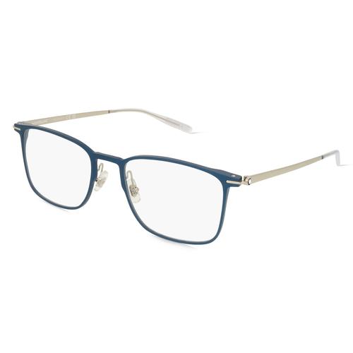 Montblanc MB0193O Herren-Brille inkl. Gläser Vollrand Rechteckig Metall-Gestell 55mm/20mm/145mm, blau