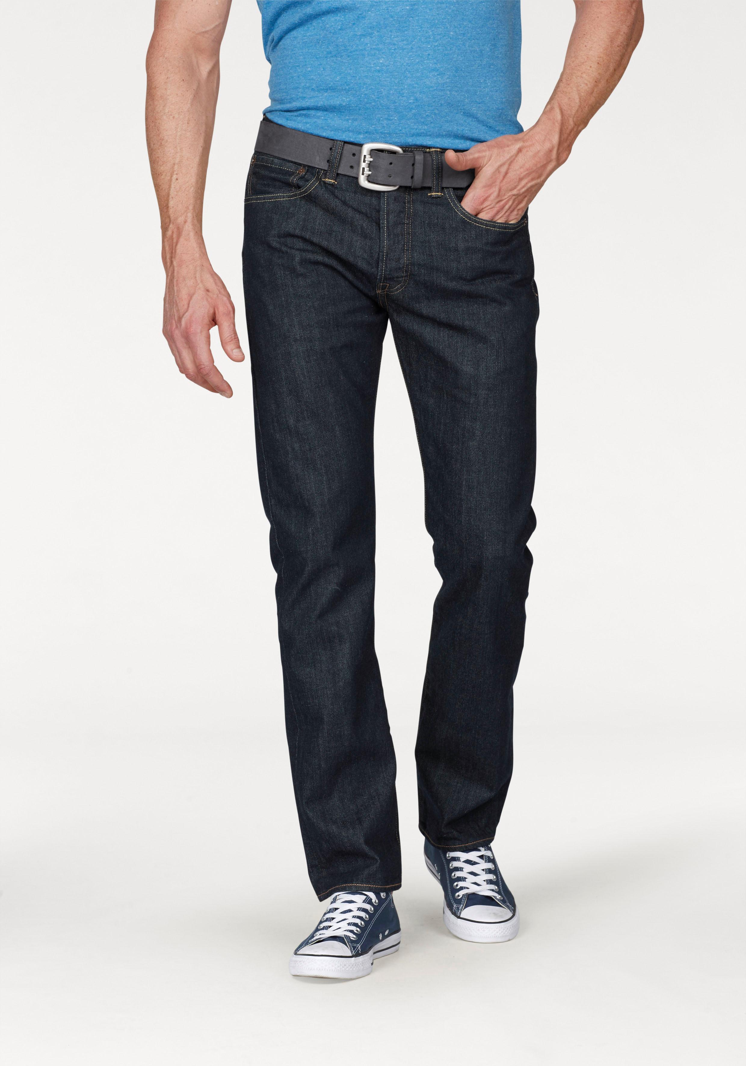 Straight-Jeans LEVI'S "501 LEVI'S ORIGINAL", Herren, Gr. 34, Länge 36, blau (marlon), Denim/Jeans, Obermaterial: 100% Baumwolle, normal lang, Jeans Straight-Jeans, mit Markenlabel, Topseller