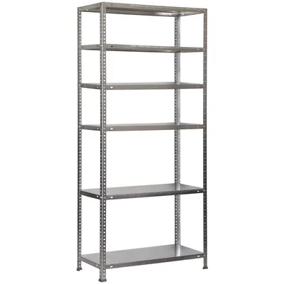 PROREGAL Schraubregal PANDA TALL | HxBxT 200x90x40cm | 6 Fachböden | Fachlast 75kg | Verzinkt | Schwerlastregal Lagerregal Garagenregal Image