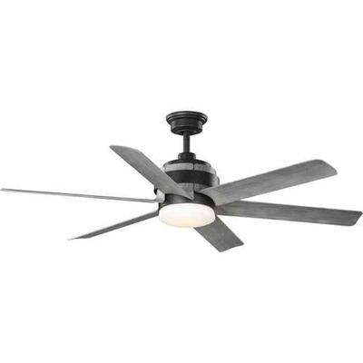 Progress Lighting 249305 - FIVE-BLADE 56" INDUSTRIAL INDUSTRIAL GRAPHITE DC CEILING FAN LED LIGHT (P25 Indoor LED Ceiling Fan Fixture