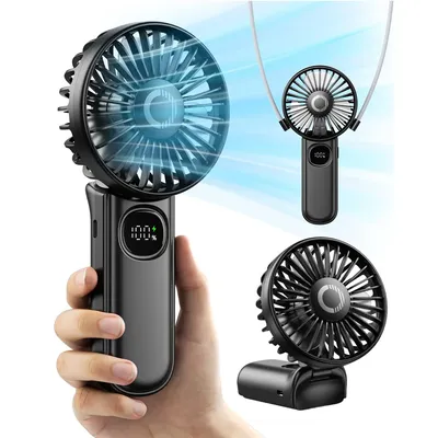coldSky Handheld Fan Foldable Portable Fan with LED Display 3000mAh Battery Operated Mini Hand Held