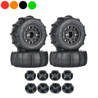 4Pcs 116mm 1/8 1/10 Short Course Truck Sand Tire with 12mm 14mm 17mm Wheel Hex for Traxxas Slash