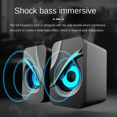 Altavoces Para Ordenador, Caja De Sonido Para PC, Microfono Estereo HIFl, USB, Concable, Con Luz LED