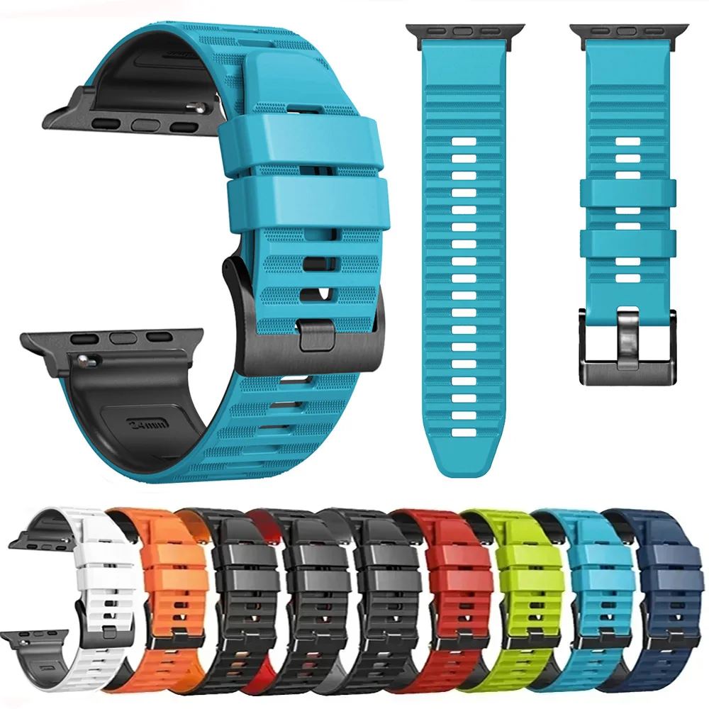 Silikonarmband für Apple Watch Band 44 mm 45 mm 42 mm Armband IWatch Serie Se 9 8 7 6 5 3 Ultra 2 49 mm S10 46 mm Zubehör Image