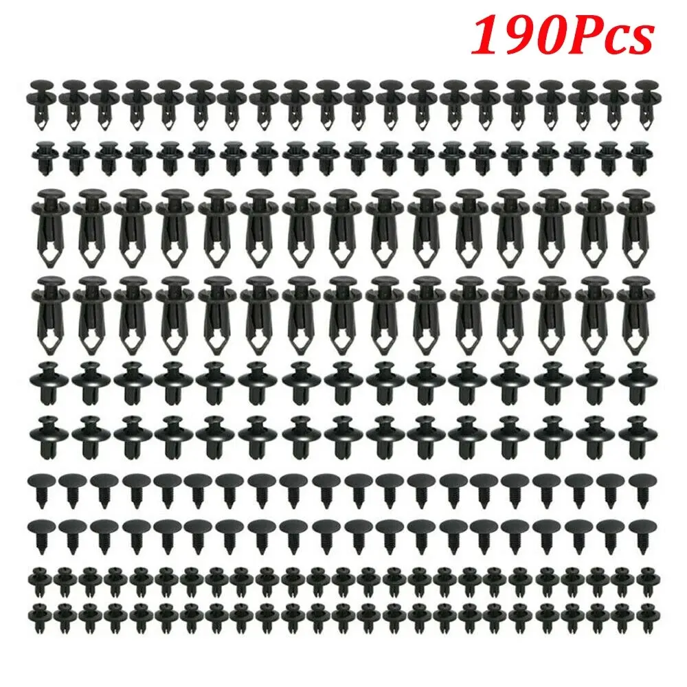 190 stücke 6 Größe Auto Befestigungs clips gemischte Auto Clips Halter Niet Tür verkleidung Kotflügel Liner Stoßstange Kotflügel Verkleidung Autozubehör Image