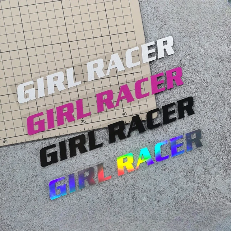 Autocollants de moto GIRL RACER, 1 pièce, décoration de pare-chocs de fenêtre de voiture, capot avant de moto, carénages latéraux de réservoir de carburant, autocollants en vinyle pour casque