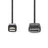 Nedis Mini DisplayPort Cable - DisplayPort 1.2 - Mini DisplayPort Male - DisplayPort Male - 21.6 Gbps - Nickel Plated - 2.00 m - Round - PVC - Black - Label