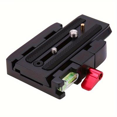 TEMU Quick Release Base Plate Compatible With Manfrotto Plate Clamp With Leveler Quick Release With Clamp Base For 577/ 501/ 504/ 701 Hdv Camera Cage Tripod Image