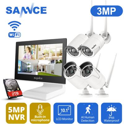 Annke 4CH 3MP Super hd Sicherheitskamerasystem Wireless 10,1 Zoll-LCD-Bildschirm Mit 3MP 4PCS ip