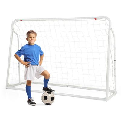 Costway 2-in-1 Kids Soccer Rebounder and Soccer Goal with Adjustable Height-White