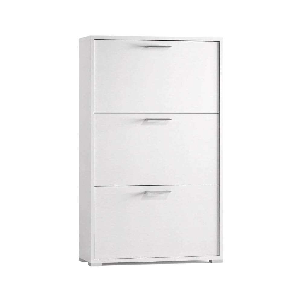 Meuble à chaussures effet bois blanc 67x18 cm