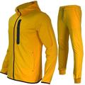 Per uomo Tuta da Ginnastica Tuta da Jogging Primavera Coulisse Tasca Blocco di colori Giacca e Pantaloni da Tuta Set di Abbigliamento Sportivo Bianco e blu Rosso nero Allenamento in Palestra Jogging