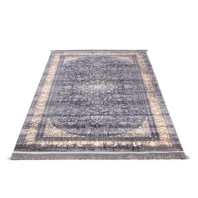 Orientteppich MORGENLAND "Golden Glam - Orientalischer Webteppich", blau (dunkelblau), B:100cm H:0,8mm L:200cm, Polyester, Teppiche, OrientOptik Image
