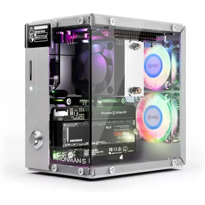 Pironman 5 NVMe M.2 SSD PCIe Mini PC Case for Raspberry Pi 5 with Tower Cooler+Dual RGB Fans, 0.96'' OLED Module, Safe Shutdown,