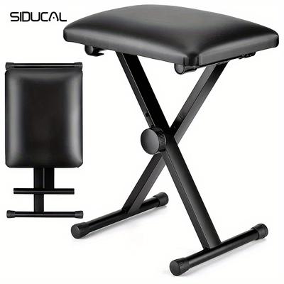 TEMU Siducal 5 Core Keyboard Bench Adjustable Piano Stool Comfortable Thick Padded Heavy Duty Musician Seat