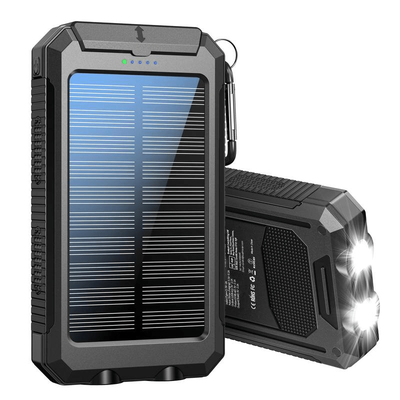 TEMU 10000mah Portable Solar Powerbank, 1 Piece Dual Usb Output Portwaterproof Power Bank With