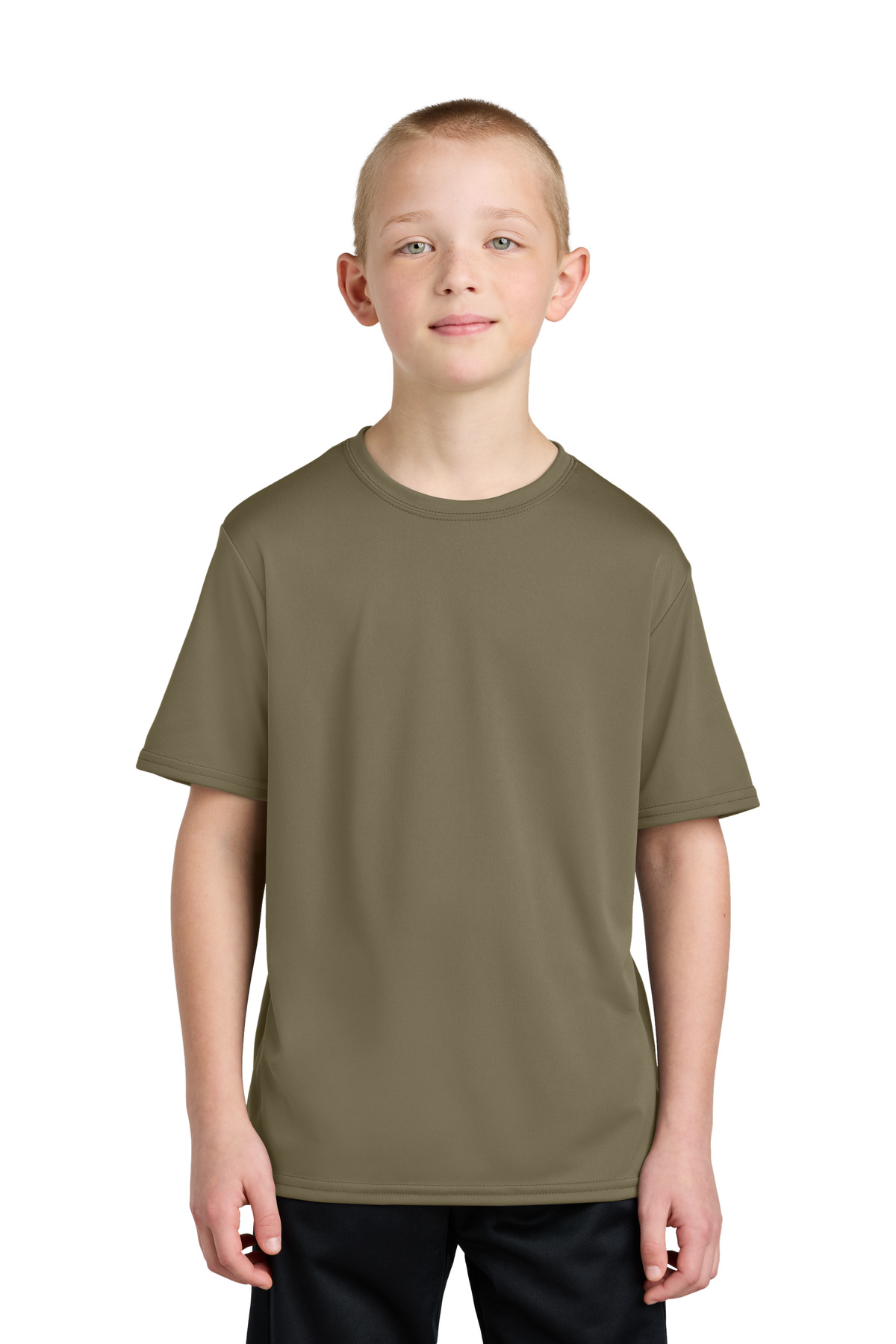 Port & Company PC380Y Youth Performance Top in Coyote Brown size XL | Polyester