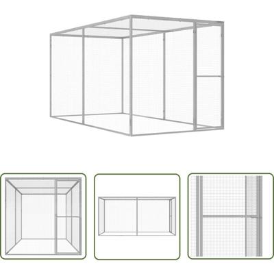 Katzenkäfig 3x1,5x1,5 m Verzinkter Stahl - Katzenkäfig - Tiergehege - Kleintierehaus - Stabiler Image