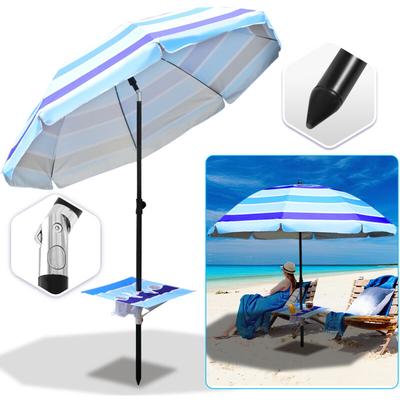 Swanew - Strandschirm Sonnenschirm 210CM uv 50+ Gartenschirm Neigefunktion Balkonschirm mit Erdspieß Image