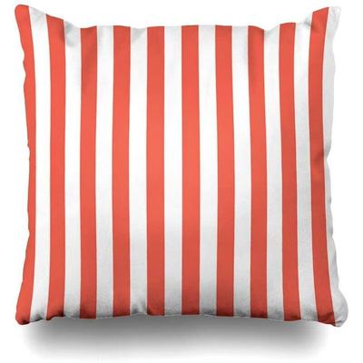 Bizzotto - Großes Kissen für Sessel 43x43 cm orange und weiß gestreift Image