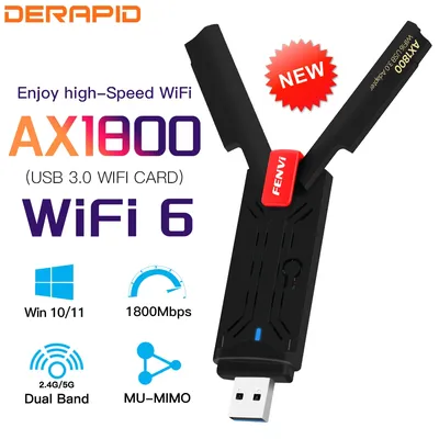 Fenvi USB WiFi 6 AX1800 USB 3.0 Adapter Dual Band 2.4G/5Ghz USB Receiver Dongle Wifi Network Card