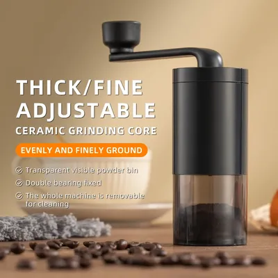 1pc Manual Coffee Grinder Portable Grinder Home Outdoors Travel Hand Crank Coffee Grinder Adjustable