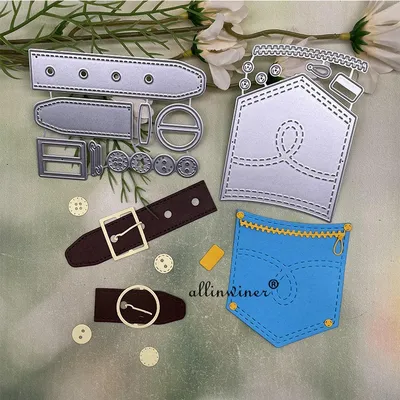 New Jeans pocket belt Metal Cutting Dies Stencils Die Cut for DIY Scrapbooking Album Paper Card Embossing