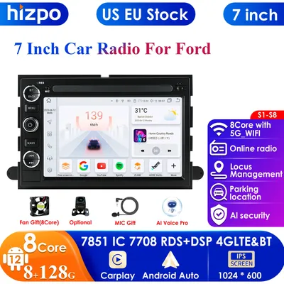 2 Din Android 13 Car Radio For Ford F150 F250 F350 Escape Explorer Edge E150 Mustang Multimedia