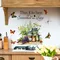 Autocollants muraux avec citations de cuisine, herbes de cuisine, Art de cuisine, papillon, fleur, décorations artistiques pour la maison