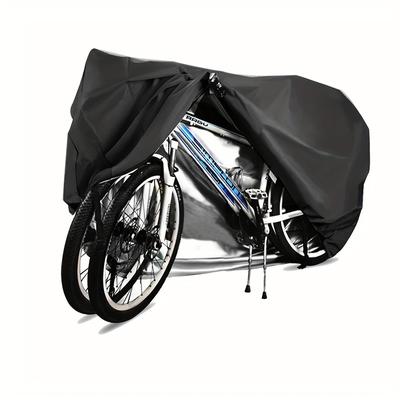 TEMU 2xl Waterproof & Uv-resistant Bike Cover - Fits 2 Or 3 Bikes, Heavy-duty With Lock Hole For Mountain, Road, And Electric Bikes, Black, Mountain Bike Accessories