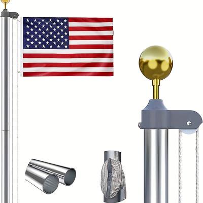 TEMU 20ft Flag Pole (silver)