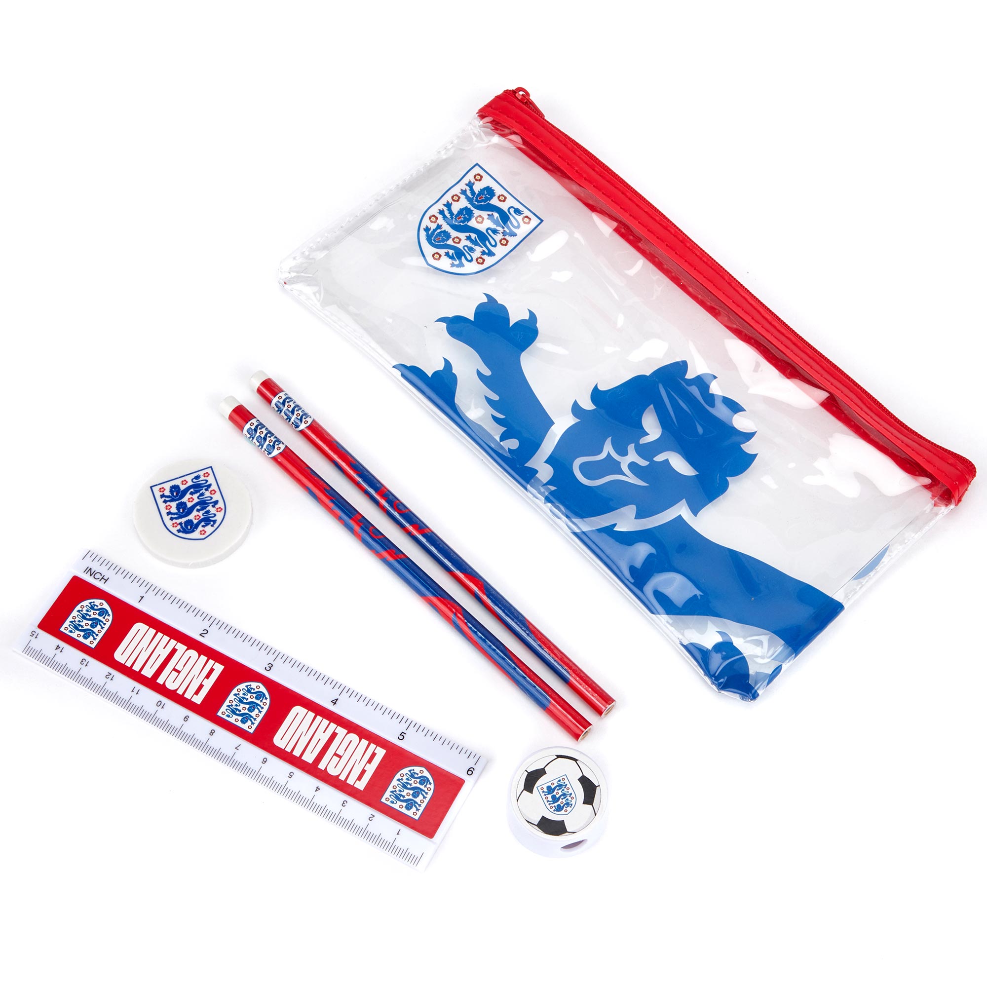 Durchsichtiges England-Federmäppchen – Briefpapier-Set mit Slogan-Wappen Image