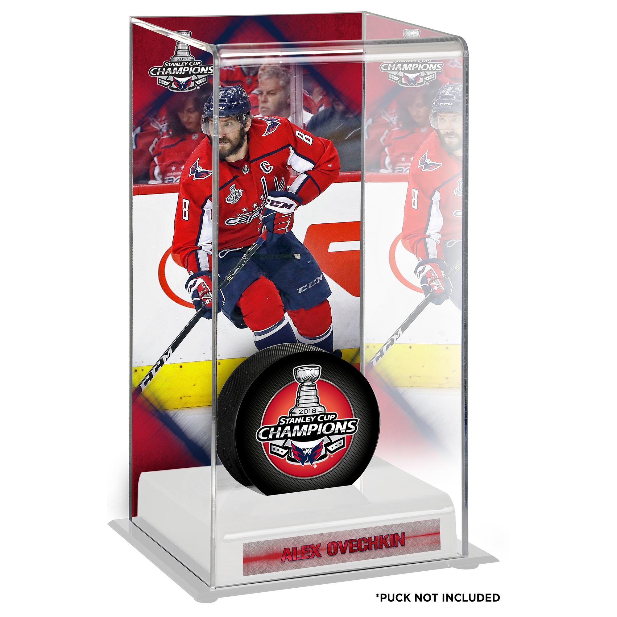 Alex Ovechkin Washington Capitals 2018 Stanley Cup Champions Logo Deluxe Tall Hockey Puck Case