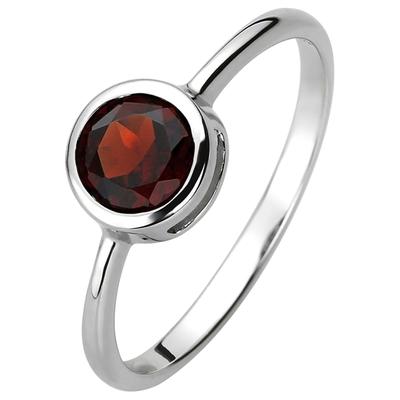 Fingerring JOBO Gr. 54, rot (rot, rot), Fingerringe, Damen, 54, Silber 925 (Sterlingsilber), 925 Silber mit Granat