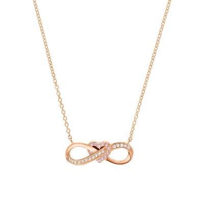 Kette mit Anhänger AMOR "Infinity, 2016775", rosa (roségoldfarben, kristallweiß, rosa), Halsketten, Damen, mit Zirkonia, Silber 925 (Sterlingsilber), L: 45cm, mit Zirkonia (synth.) Image