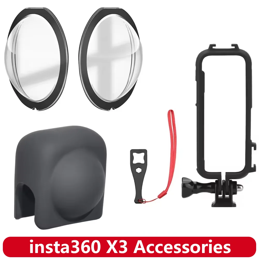 X3 Zubehör Objektivschutz Kratzfester Premium-Objektivschutzdeckel X3 Rahmen Silikon-Objektivkappe Schutzkappe für insta360 X3 Kamera Image