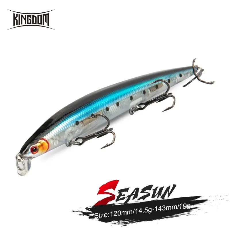 Kingdom Floating Minnow Esche da pesca 12 cm 14,5 g 14,3 cm 19 g Esca dura per acqua salata Esche artificiali Wobbler Attrezzatura da pesca