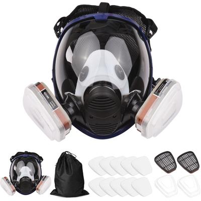 16-in-1-Gasmaske: 1 Maskenkörper + 2 x Kartuschen Nr. 3 + 2 x Filterkappen + 10 Filterpads + 1