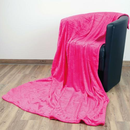 Kuscheldecke Wohndecke Celina - hochwertige Flauschige Decke, 60 x 80 cm - Pink - Pink