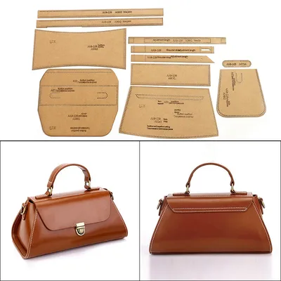 QJH Fashion Single Shoulder Crossbody Handbag Kraft Paper Template DIY Leather Craft Hole Template