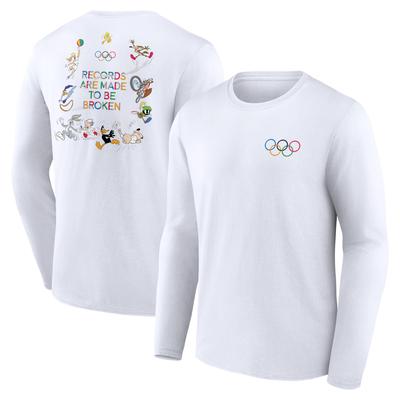 The Olympic Collection x Looney Tunes Collage Typografie Grafik-T-Shirt vorne und hinten – Weiß – Junior Image