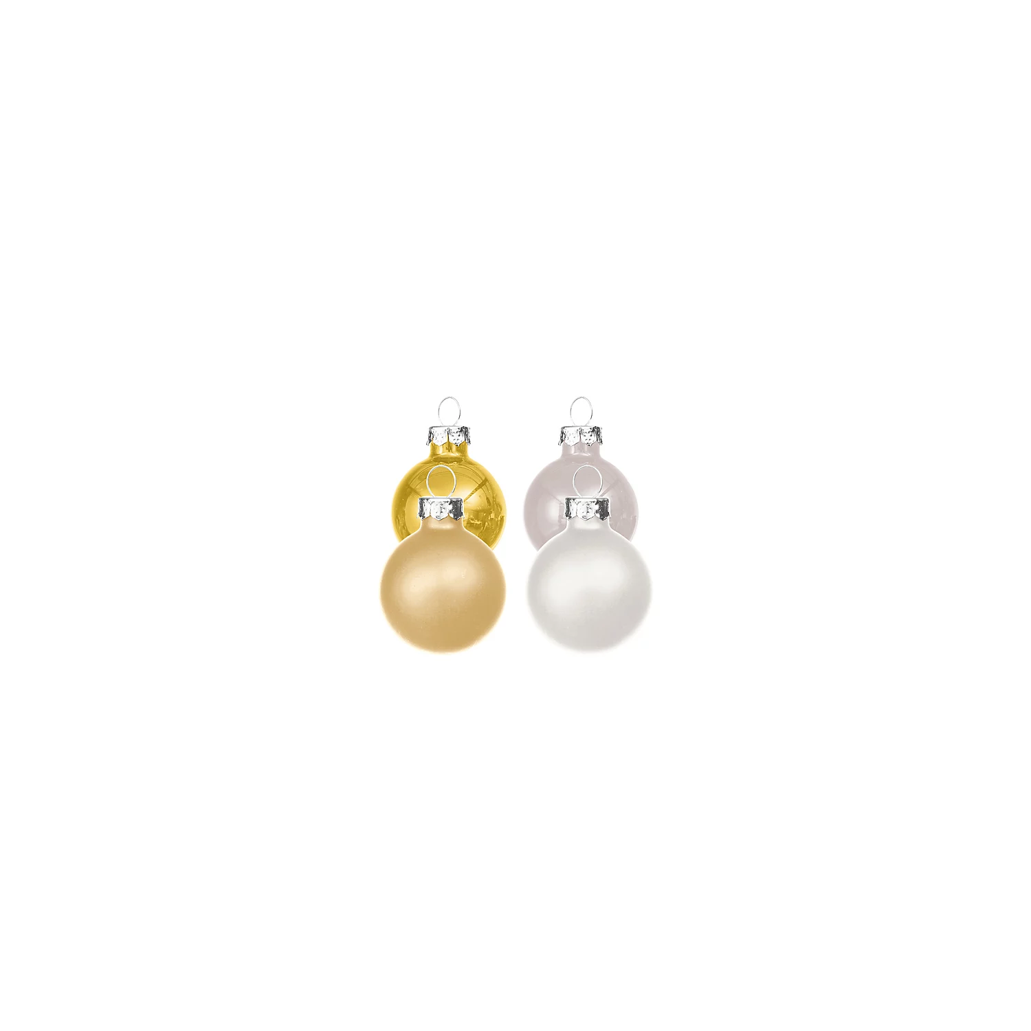 Weihnachtskugeln aus Glas, gold, creme, 2 cm Ø, 25 Stück