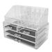 2024 Makeup Organizer Cosmetics Storage Display Jewelry Hairpin Holder PC Box with 3 Drawers u