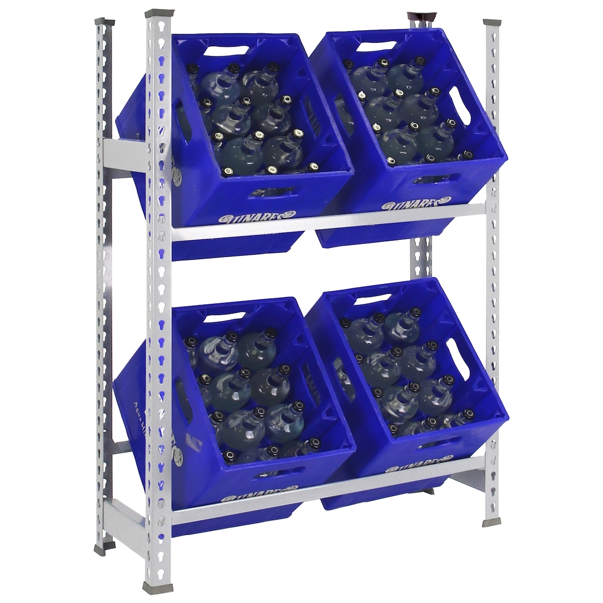 SimonRack Simonbottle Flaschenregal 2 Böden mit 100 kg pro Boden in der Farbe GALVANISED 1000x800x300 mm Image